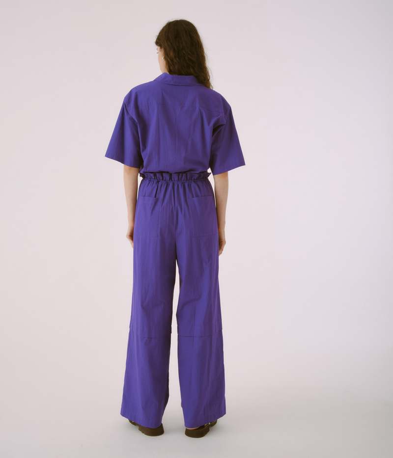 SAYAKA DAVIS NEW YORK Open Collar Jumpsuit - Purple