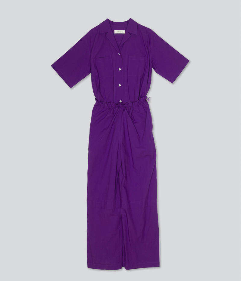 SAYAKA DAVIS NEW YORK Open Collar Jumpsuit - Purple