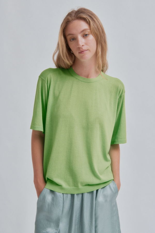Sayaka Davis New York Sheer Knit Tee - Electric Green