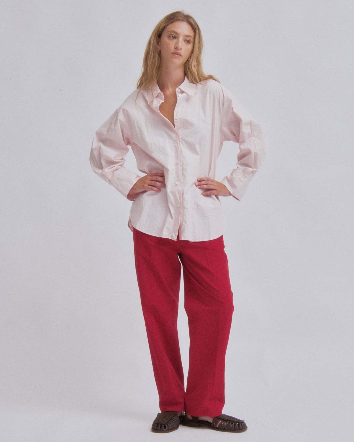 SAYAKA DAVIS NEW YORK Straight Leg Trousers - Cherry - Image 2 of 4