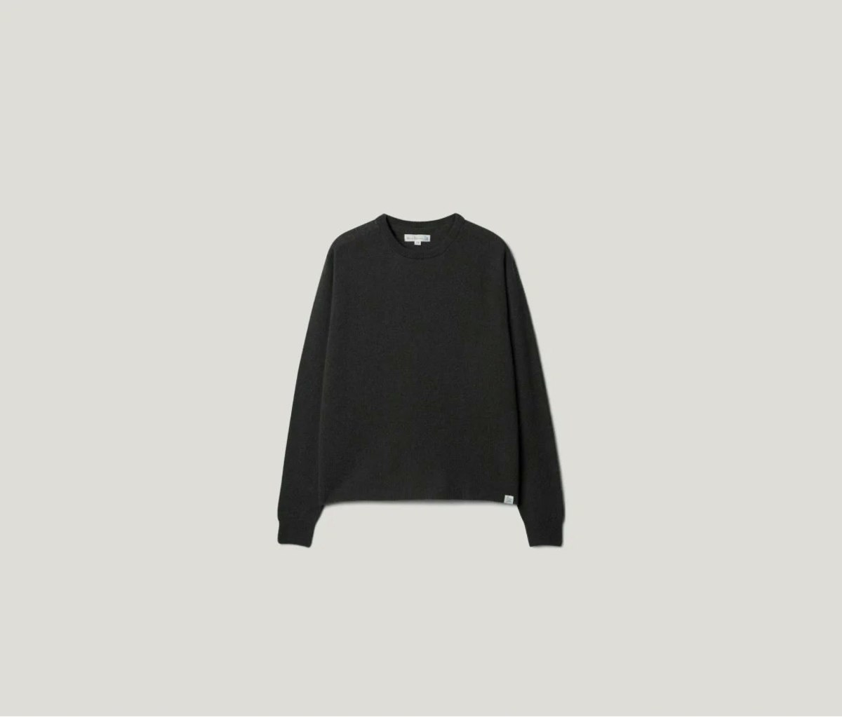 Merz b. Schwanen Lightweight Merino Wool Cashmere Silk Pullover - Army - Image 1 of 2