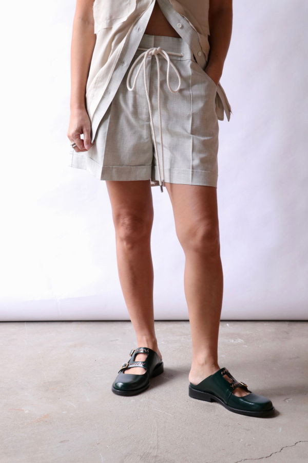 Lee Mathews Marina Short Shorts - Oyster Grey