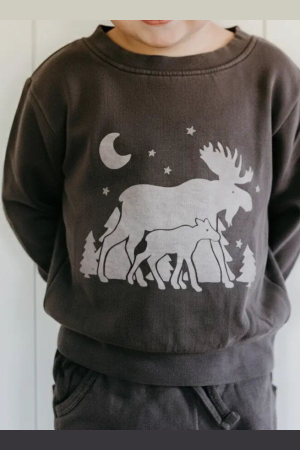 KIDS l'ovedbaby Organic Sweatshirt & Jogger Set - Bark Moose