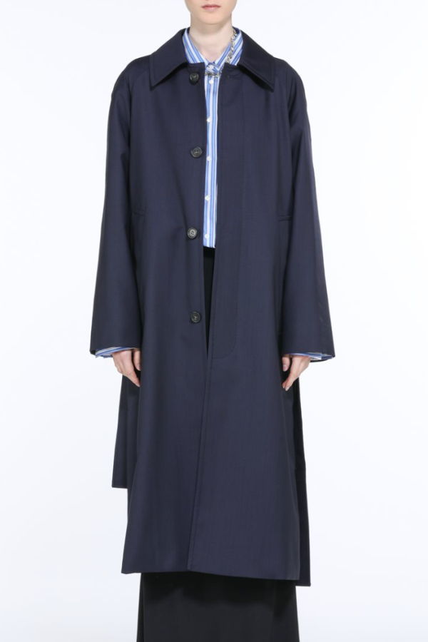 No21 Long Trench Coat - Blue