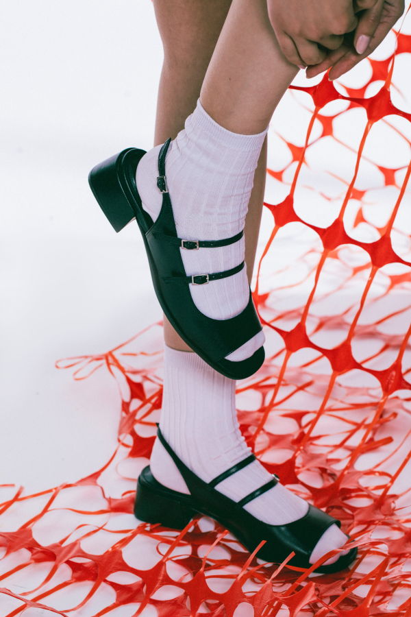 "INTENTIONALLY __________." Peaches Slingback Heel