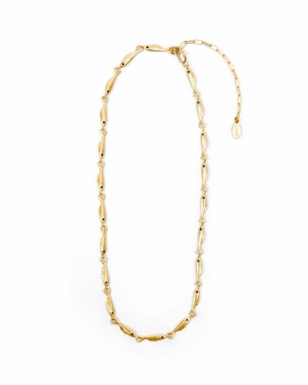 Clare V. Sardine Link Necklace - Gold