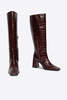 "INTENTIONALLY __________." TGIF KNEE HIGH BOOT - MAROON/BLACK - Thumbnail 1
