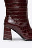 "INTENTIONALLY __________." TGIF KNEE HIGH BOOT - MAROON/BLACK - Thumbnail 6