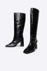 "INTENTIONALLY __________." TGIF KNEE HIGH BOOT - MAROON/BLACK - Thumbnail 8