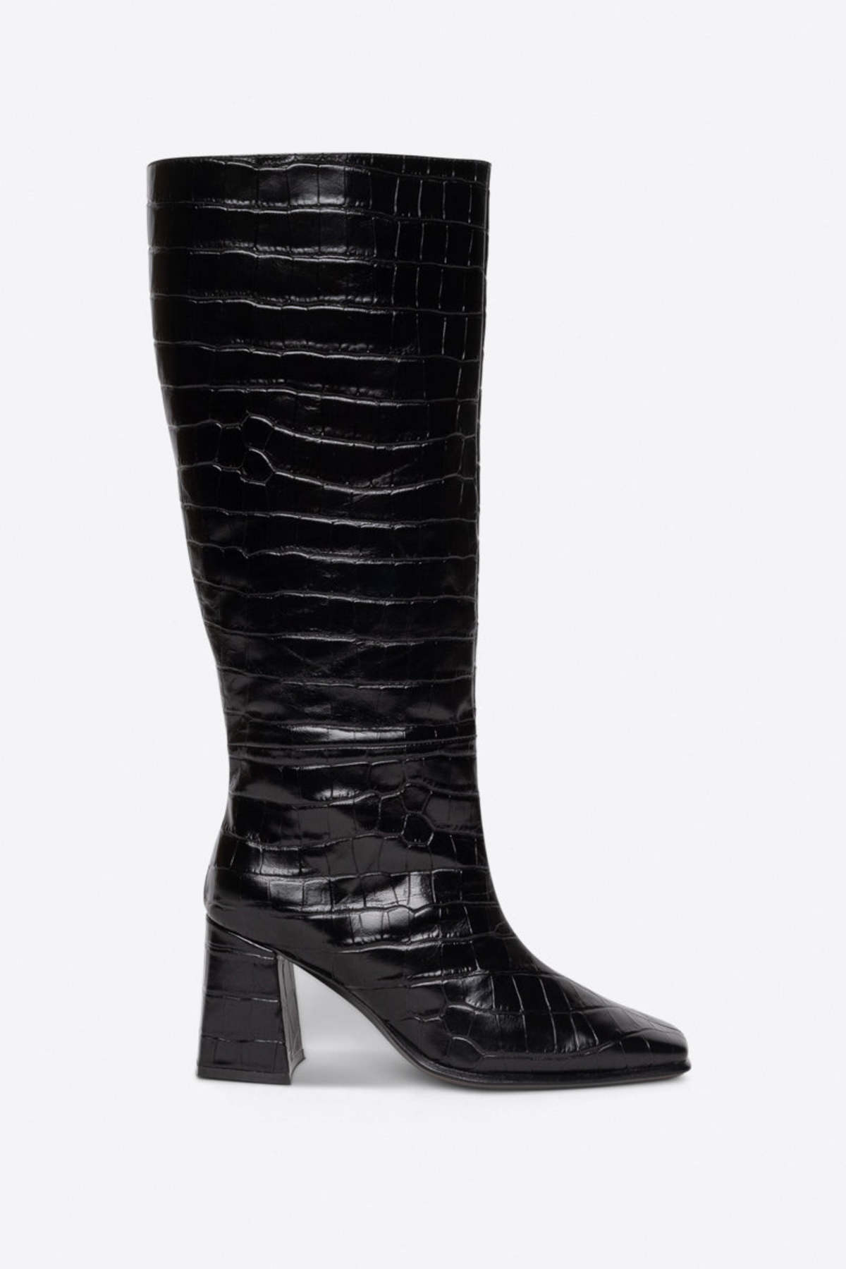 "INTENTIONALLY __________." TGIF KNEE HIGH BOOT - MAROON/BLACK - Image 13 of 13