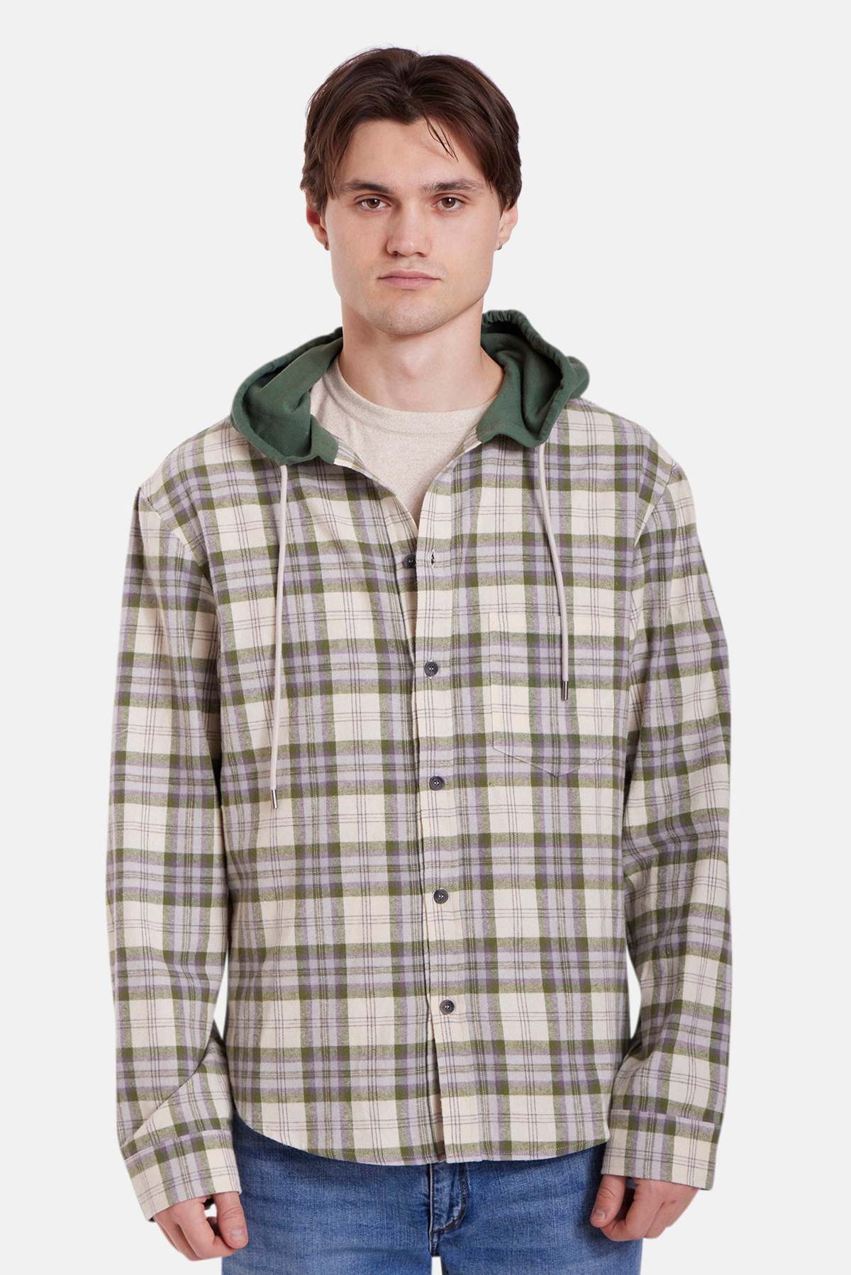 Blue&Cream Dylan Flannel Hoodie Shirt - Image 4 of 4