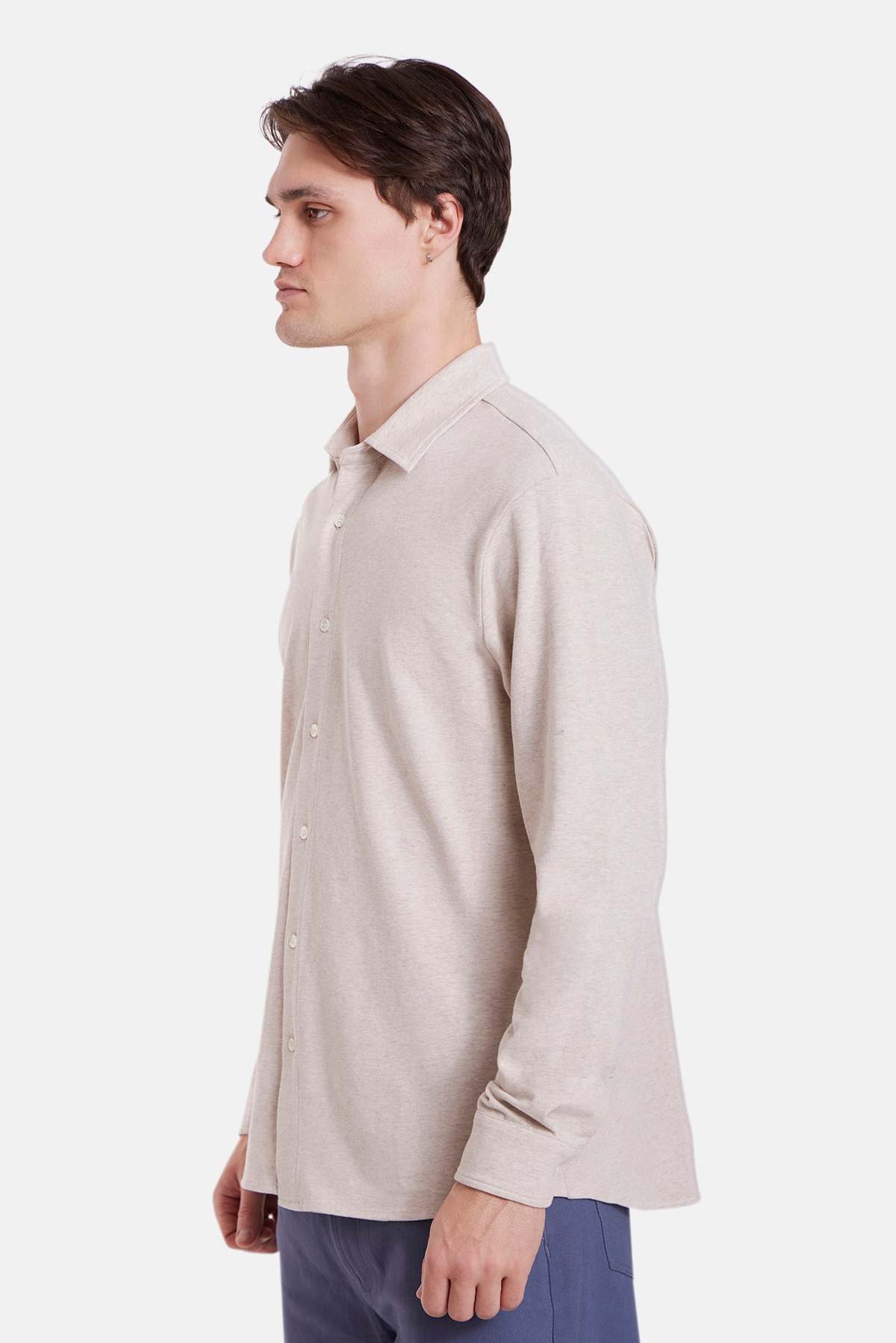 Blue&Cream Elyon Soft Jersey Button Up Shirt - Image 2 of 3