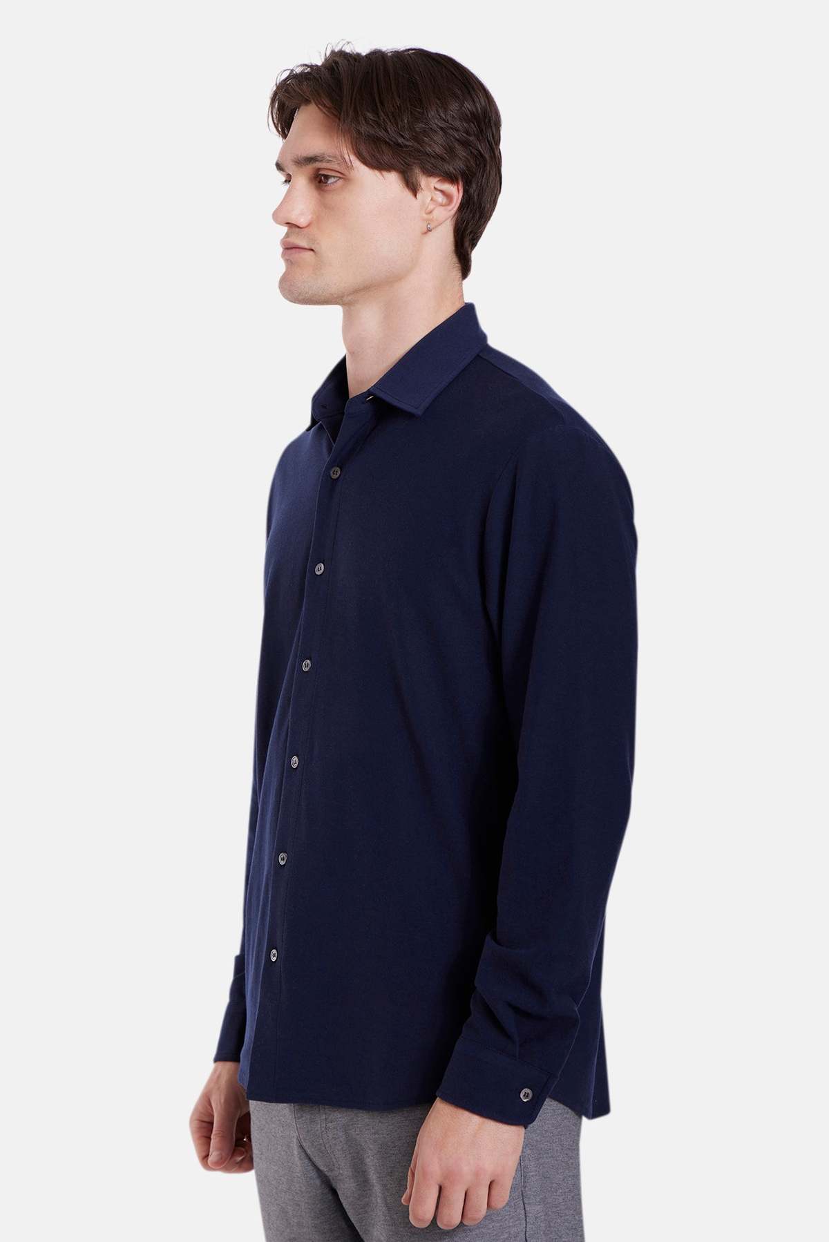 Blue&Cream Elyon Soft Jersey Button Up Shirt - Image 3 of 3