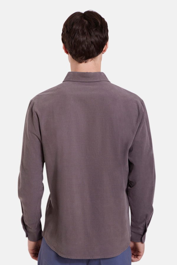 Blue&Cream Warren Fine Cord Shirt - Taupe