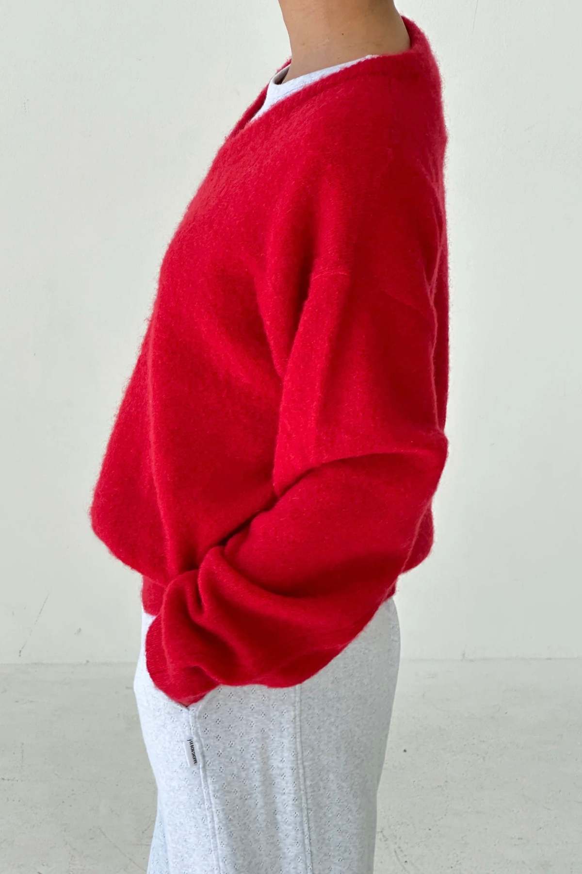 Le Bon Shoppe James Mohair Sweater - Red - Image 2 of 6