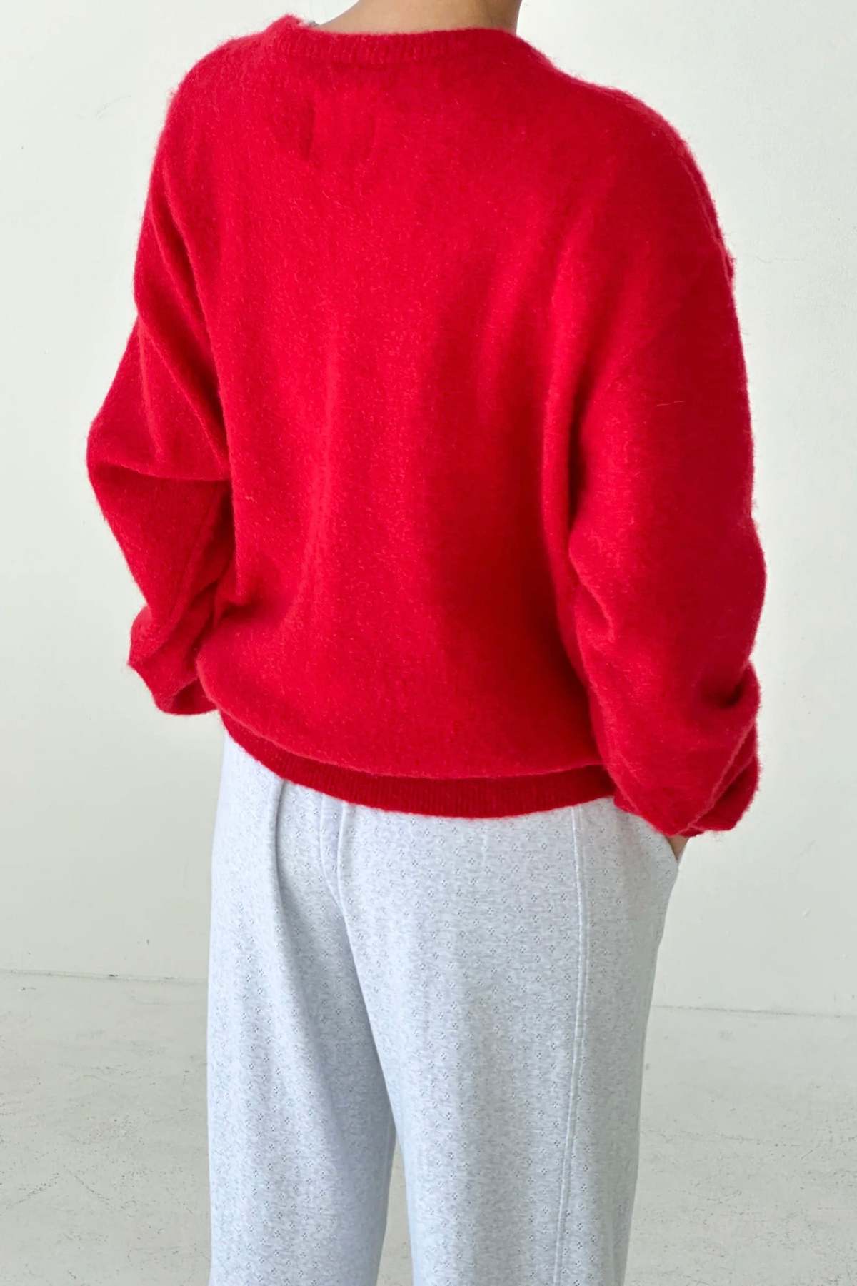 Le Bon Shoppe James Mohair Sweater - Red - Image 3 of 6
