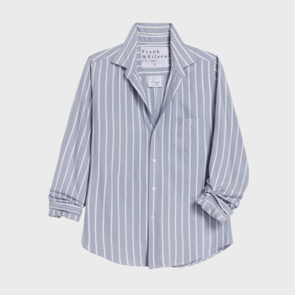 Frank & Eileen Barry Shirt - Wide Blue Stripe