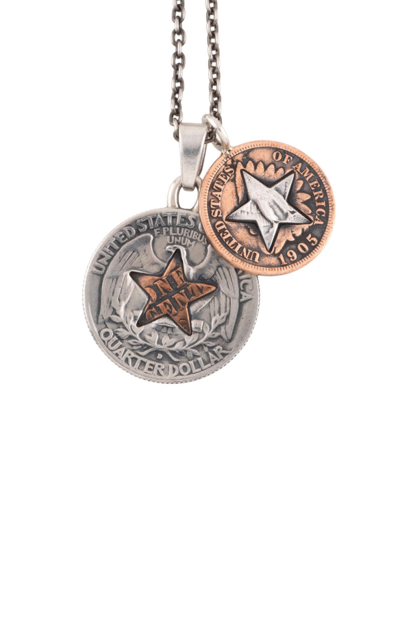 NORTH WORKS Quarter and Cent Pendant Necklace - Silver
