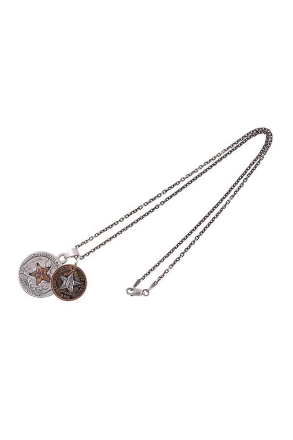 NORTH WORKS Quarter and Cent Pendant Necklace - Silver
