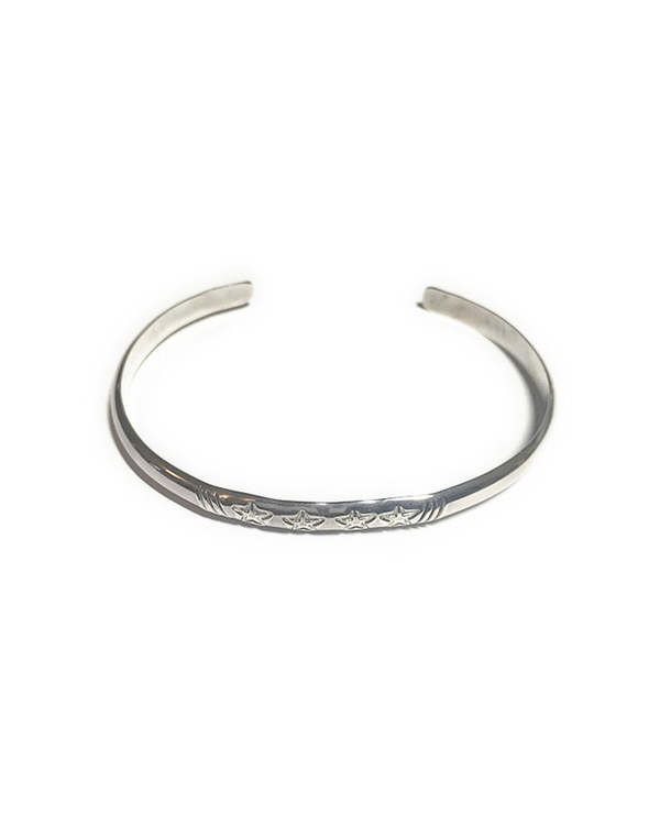 NORTH WORKS Stamp Bangle Bracelet - Silver