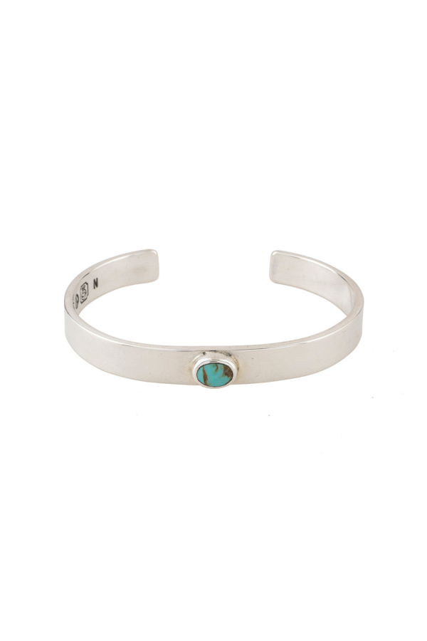 NORTH WORKS Turquoise Small Bangle Bracelet - Silver