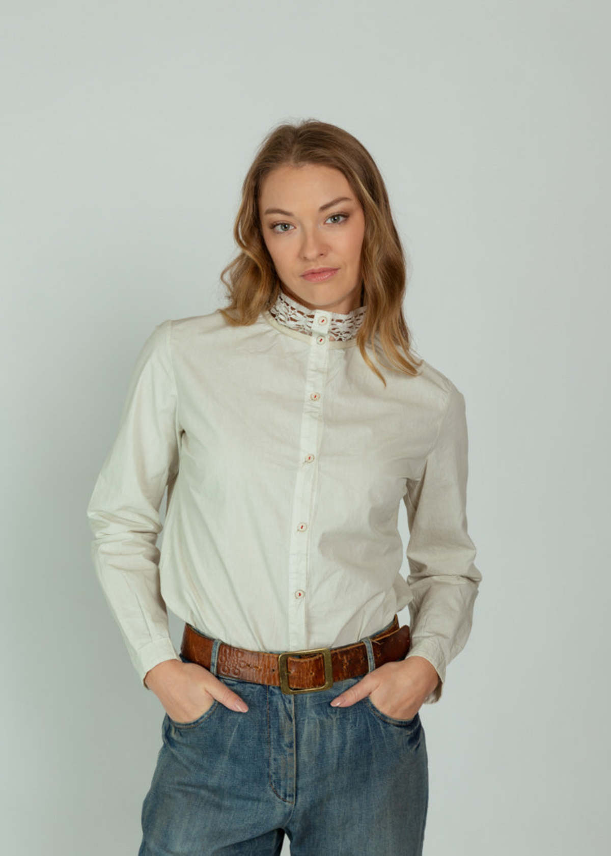 H+ Hannoh Wessel Cleo Cotton Shirt - Sand - Image 2 of 5