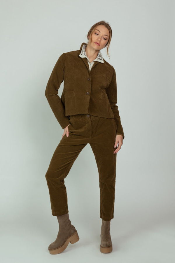 H+ Hannoh Wessel Velvet Vroni Jacket - Tobacco