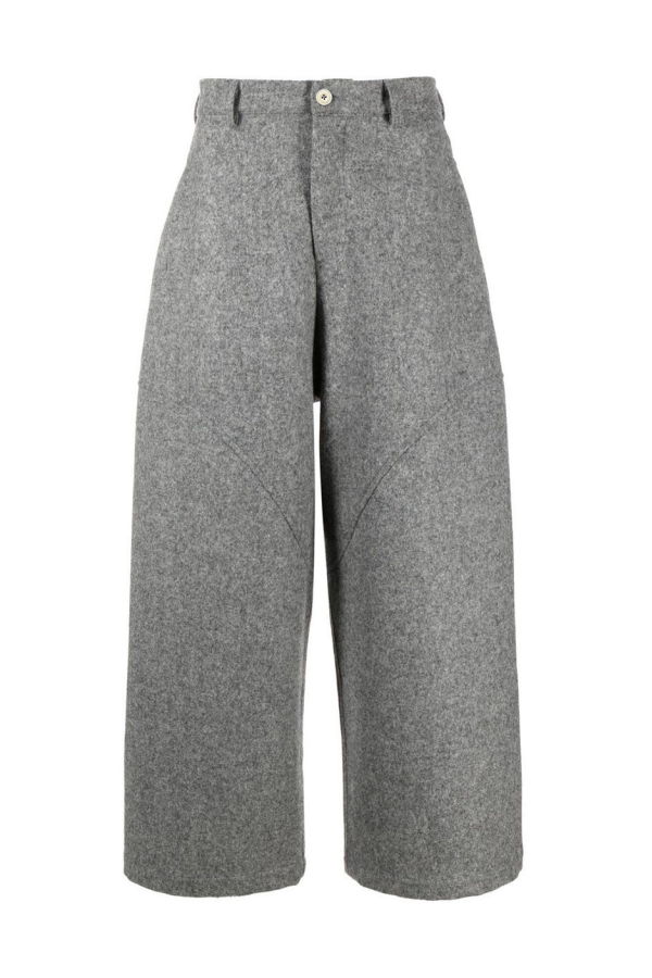 Sage Nation Carpenter Wool Trouser - Marl Grey