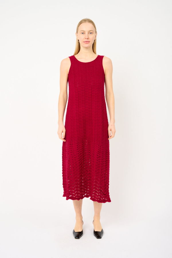 ISSUE TWELVE The Knitted Edie Dress - Raspberry