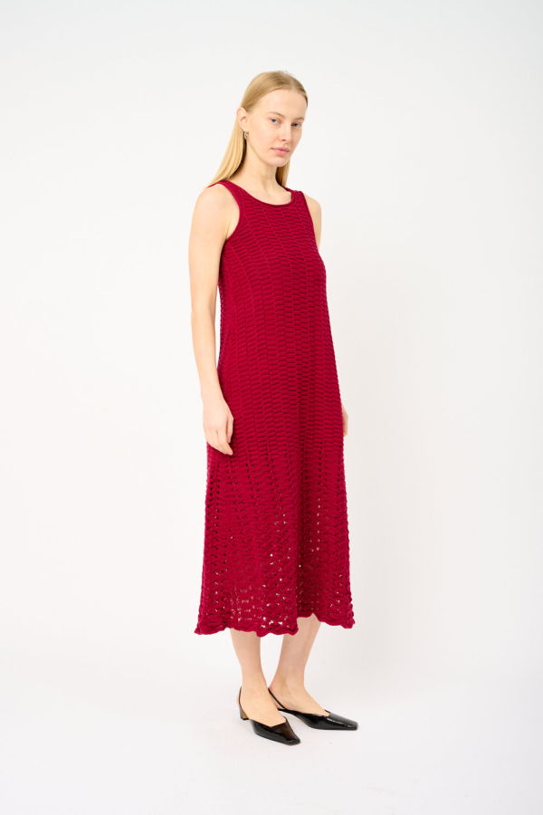 ISSUE TWELVE The Knitted Edie Dress - Raspberry
