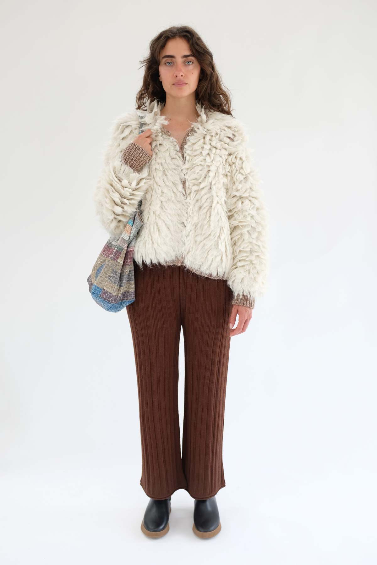 Beklina Merino Pleated Trousers - Brown - Image 6 of 8