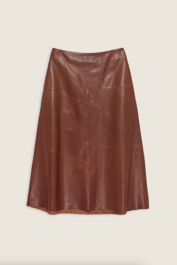 Arma Vayenne Leather Skirt - Marrone