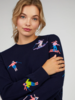 Cocoa Cashmere Ski Slope Sweater - Navy - Thumbnail 1