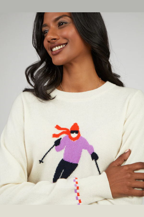 Cocoa Cashmere Skier Sweater - Off White
