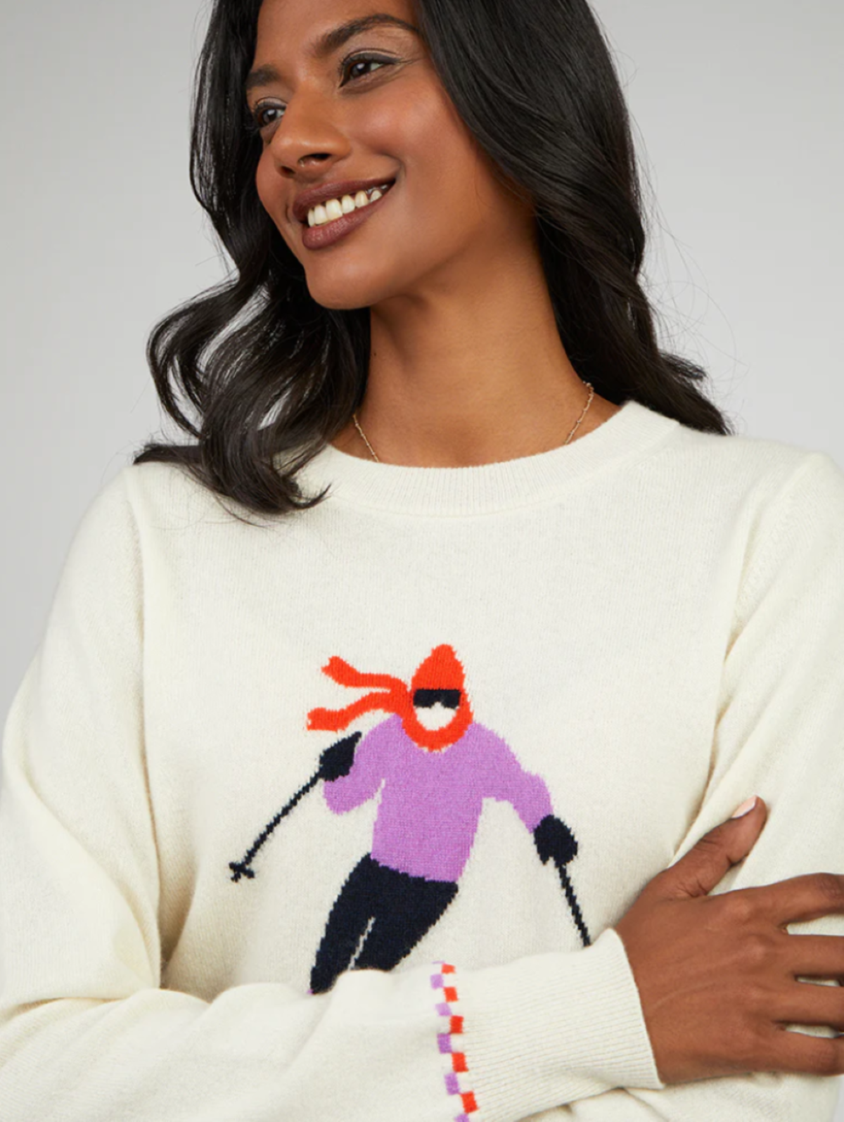 Cocoa Cashmere Skier Sweater - Off White - Image 1 of 4