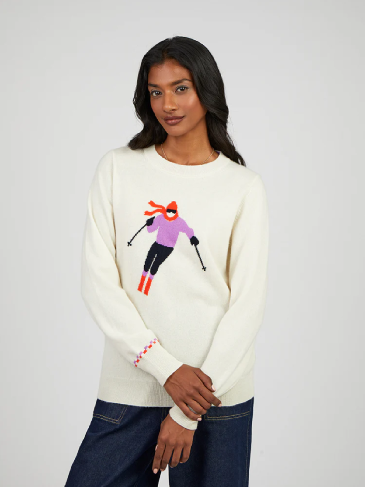 Cocoa Cashmere Skier Sweater - Off White - Image 2 of 4