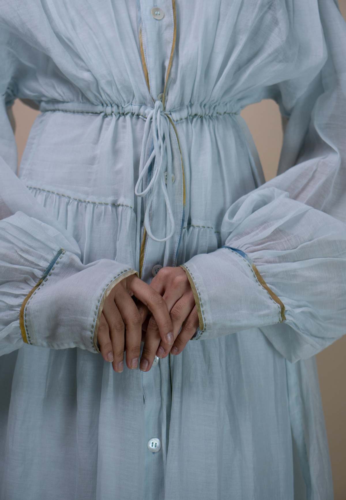 IKKIVI Meadows Chanderi Shirt Dress - Blue - Image 5 of 9