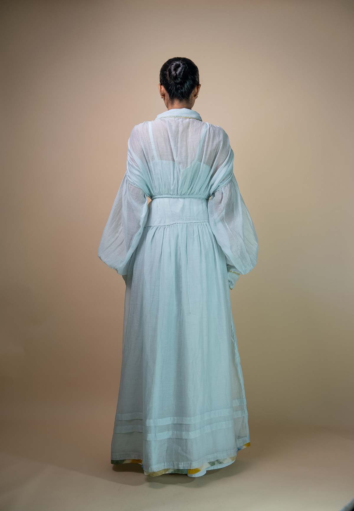 IKKIVI Meadows Chanderi Shirt Dress - Blue - Image 8 of 9