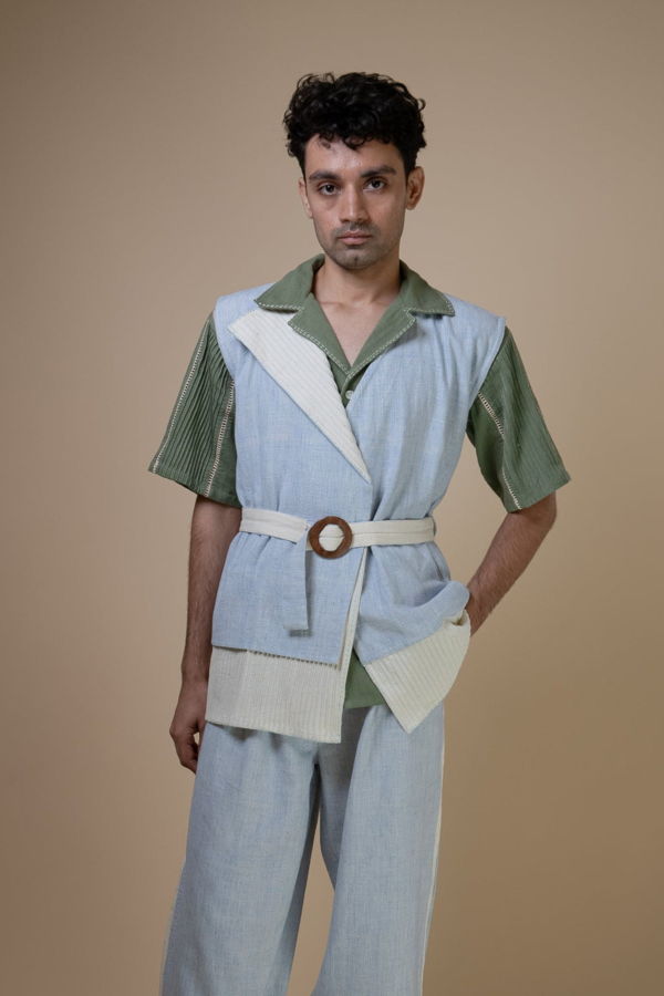 IKKIVI Meadows Asymmetric Jacket - Blue