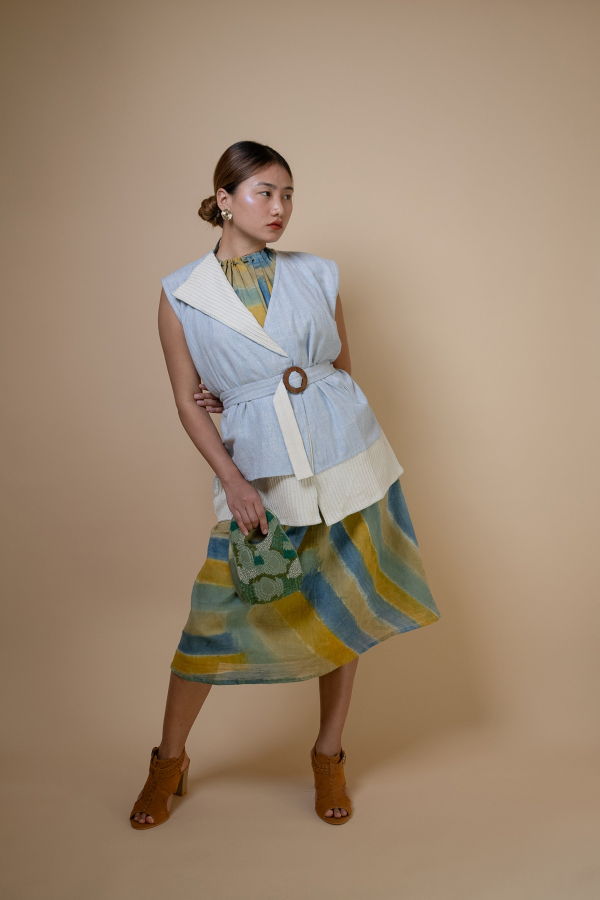 IKKIVI Meadows Asymmetric Jacket - Blue