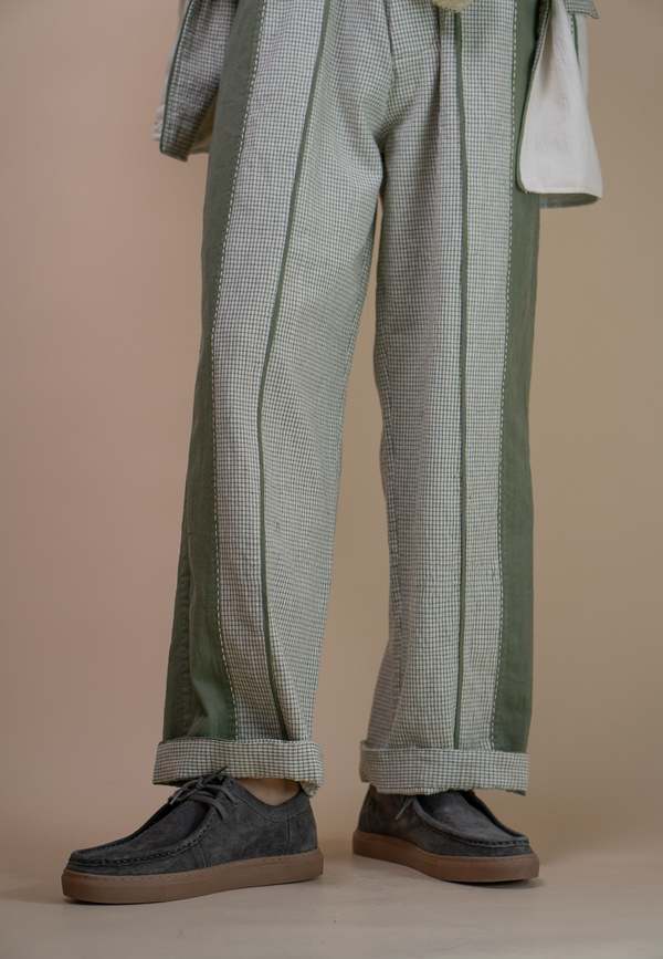 IKKIVI Meadows Unisex Colour Blocked Pants - Green