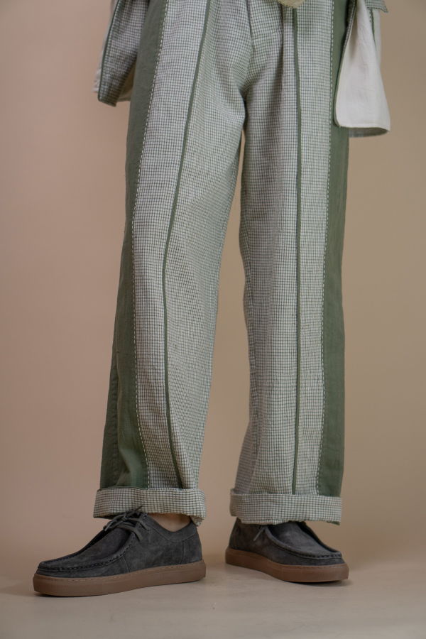IKKIVI Meadows Unisex Colour Blocked Pants - Green