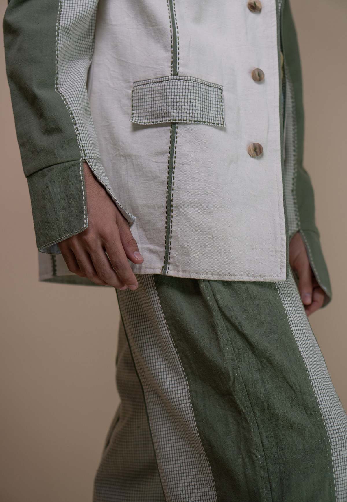 IKKIVI Meadows Unisex Colour Blocked Pants - Green - Image 6 of 8