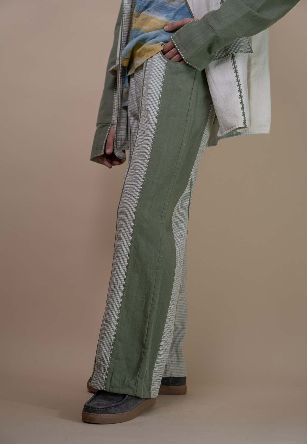 IKKIVI Meadows Unisex Colour Blocked Pants - Green - Image 7 of 8