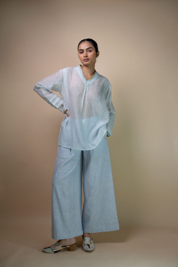 IKKIVI Meadows Unisex Flared Pants - Blue