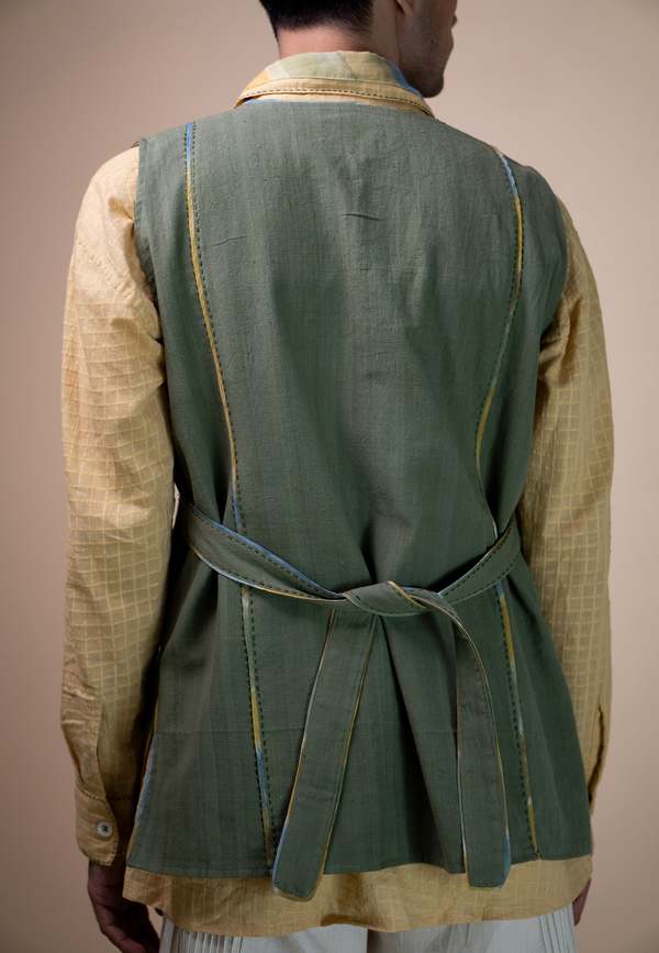 IKKIVI Meadows Unisex Long Vest - Green