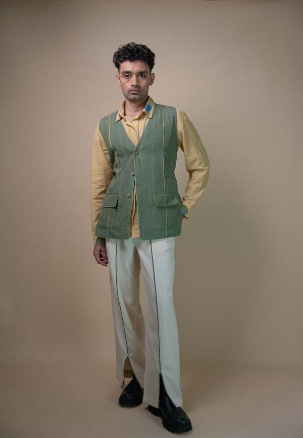 IKKIVI Meadows Unisex Long Vest - Green