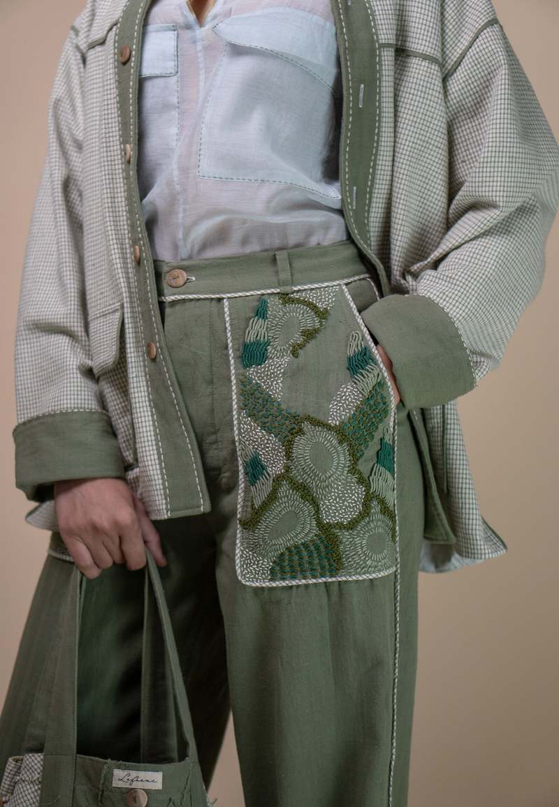 IKKIVI Meadows Unisex Patch Pocket Pants - Green