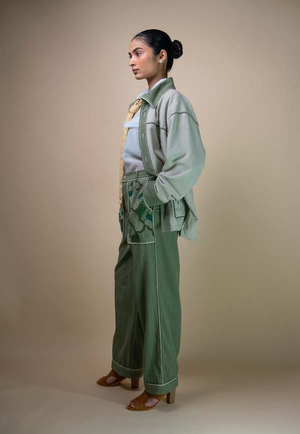 IKKIVI Meadows Unisex Patch Pocket Pants - Green