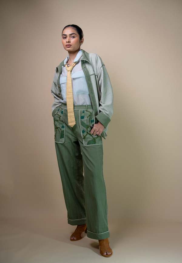 IKKIVI Meadows Unisex Patch Pocket Pants - Green